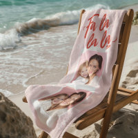 Fa La La La Blush Pink Christmas Photo 