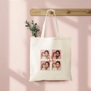 Fa La La La Blush Pink Christmas Photo Tote Bag