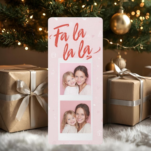 Fa La La La | Blush Pink Modern Christmas Photo  (Creator Uploaded)