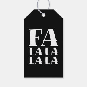 FA LA LA LA Bold Festive Black & White Christmas Gift Tags
