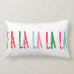 Fa La La La Brush Lettering Christmas Holiday Lumbar Cushion<br><div class="desc">This whimsical holiday pillow features the holiday sentiment “fa la la la la” in a merry and bright alternating colour scheme. The back of the pillow features a coordinating plaid pattern.</div>