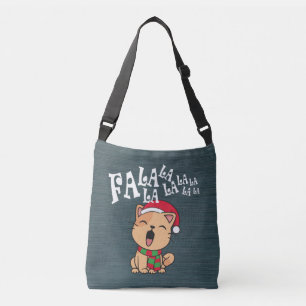 Fa La La La Christmas Cat Singing Crossbody Bag
