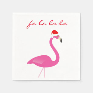 Fa la la la Flamingo Holiday Napkin