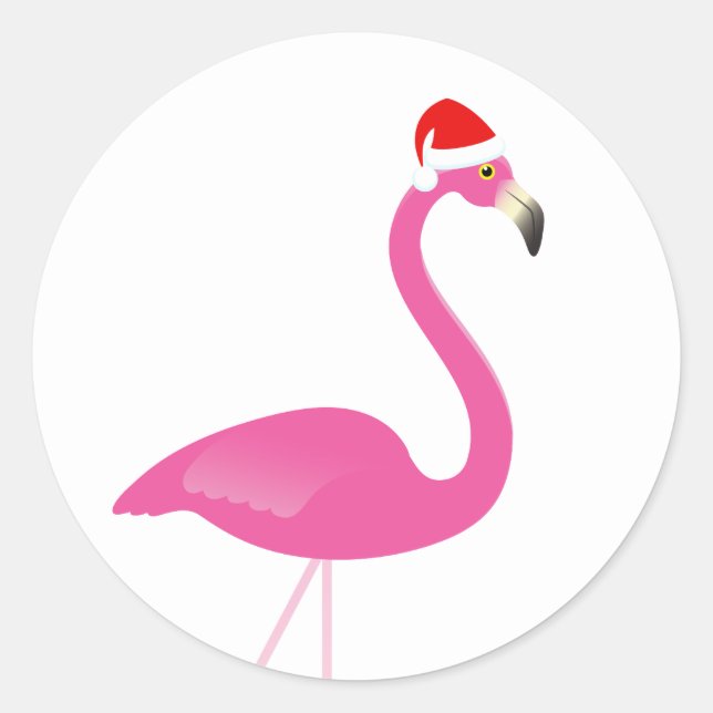 Fa la la la Flamingo Holiday Sticker (Front)