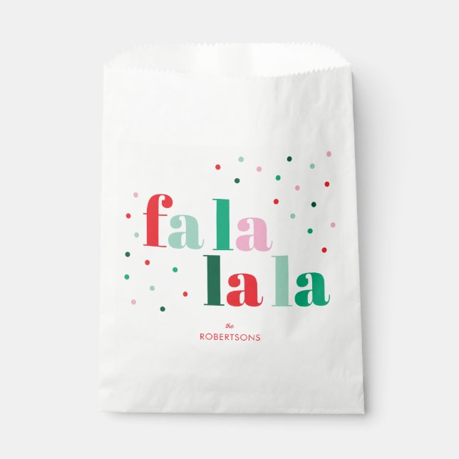 Fa La La La Holiday Favor Bags (Front)