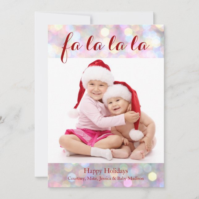Fa la la la Holiday Photo Card (Front)