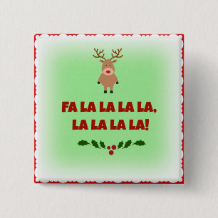 Fa la la la la  Chrismas  Button