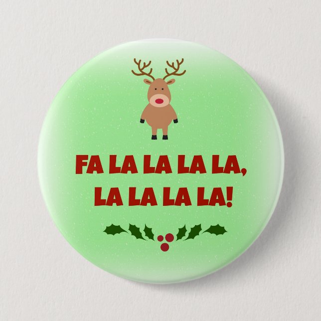 Fa la la la la  Chrismas  Button (Front)