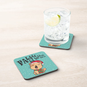 Fa La La La La Christmas Cat Singing Coaster