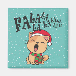 Fa La La La La Christmas Cat Singing Magnet