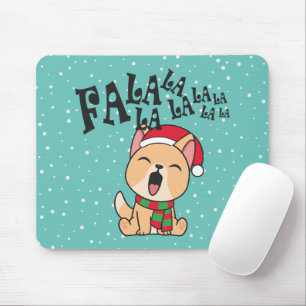 Fa La La La La Christmas Dog Singing Mousepad