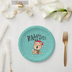 Fa La La La La Christmas Dog Singing   Paper Plate