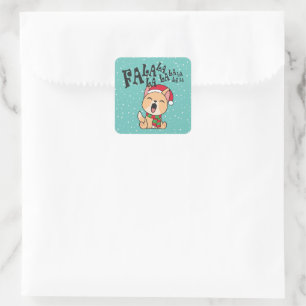Fa La La La La Christmas Dog Singing Sticker Seal
