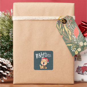 Fa La La La La Christmas Dog Singing Sticker Seal