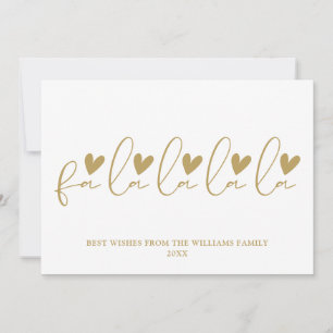 Fa La La La La Gold Script Christmas Holiday Card