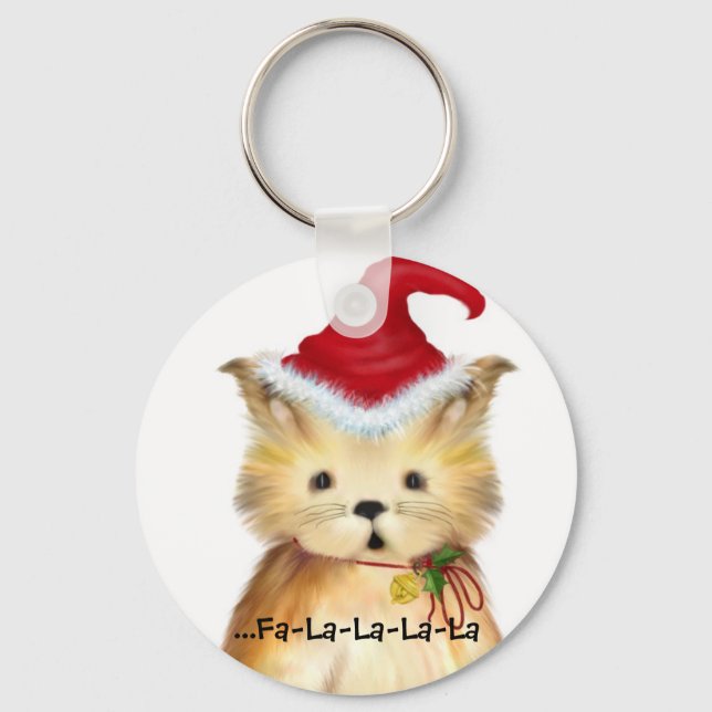 ...Fa-La-La-La-La  Kitten Keychain (Front)