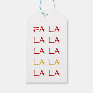 Fa La La La La Red and Gold Christmas Gift Tags