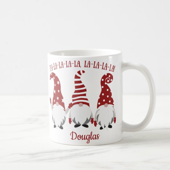 Fa La La La La Santas Gnomes Customisable Coffee Mug (Right)