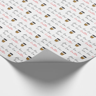 Fa la la la Latte Christmas Coffee Illustration Wrapping Paper