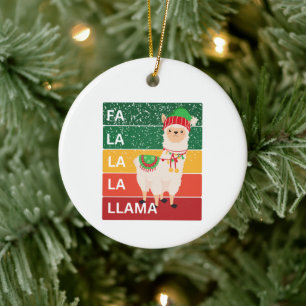 FA LA LA LA LLAMA CERAMIC TREE DECORATION