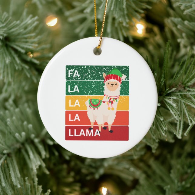 FA LA LA LA LLAMA CERAMIC TREE DECORATION (Tree)