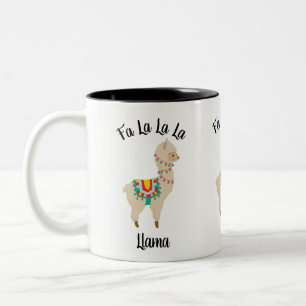 Fa La La La Llama Christmas Lights Tea Coffee Mug