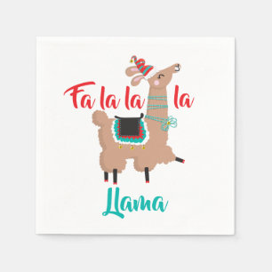 fa la la la llama christmas party napkins