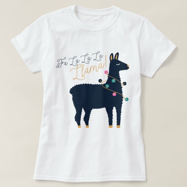 Fa La La La Llama Christmas T-Shirt (Design Front)