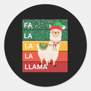 FA LA LA LA LLAMA CLASSIC ROUND STICKER