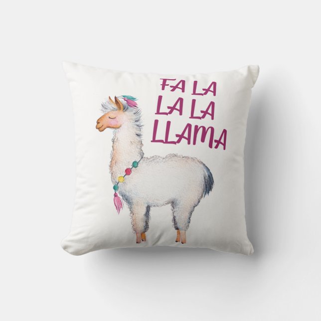 Fa La La La Llama Cushion (Front)
