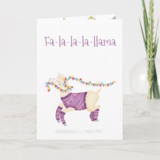 Fa-la-la-la-llama cute Christmas card