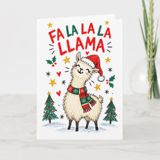 Fa La La La Llama | Funny Hand-Drawn Christmas Card