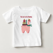 Fa la la la llama holiday baby tshirt
