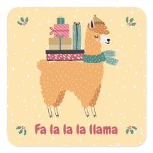 Fa la la la Llama Holiday Sticker
