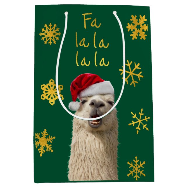 Fa La La La Llama Medium Gift Bag (Front)