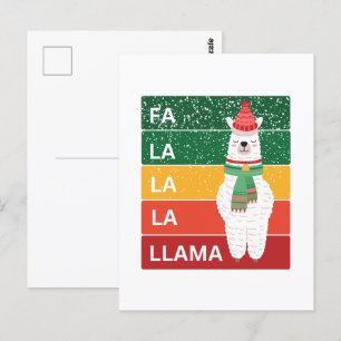 FA LA LA LA LLAMA POSTCARD