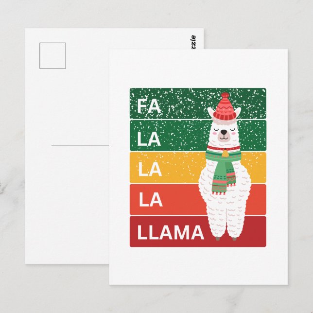 FA LA LA LA LLAMA POSTCARD (Front/Back)