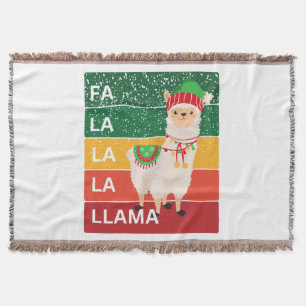 FA LA LA LA LLAMA THROW BLANKET