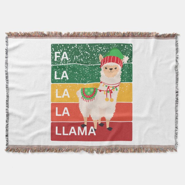 FA LA LA LA LLAMA THROW BLANKET (Front)