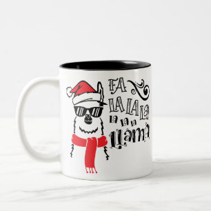 Fa La La La Llama Two-Tone Coffee Mug