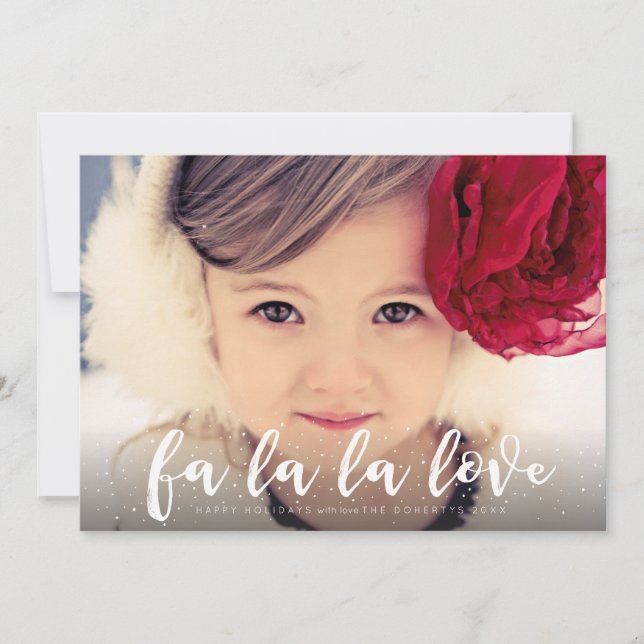 Fa La La La Love Christmas Photo Greeting Holiday Card (Front)