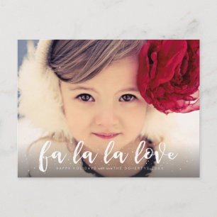 Fa La La La Love Christmas Photo Greeting Postcard