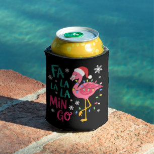 Fa La La La Mingo Christmas Flamingo Pink Lover Can Cooler