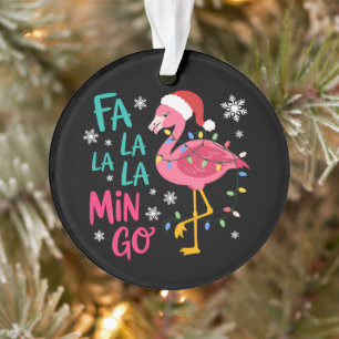 Fa La La La Mingo Christmas Flamingo Pink Lover Ornament