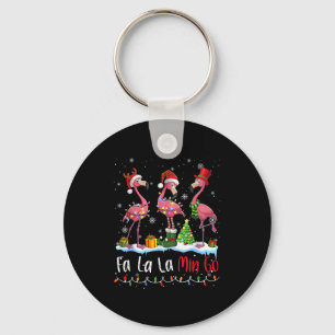 Fa La La La Mingo Flamingo Christmas Lover  Key Ring