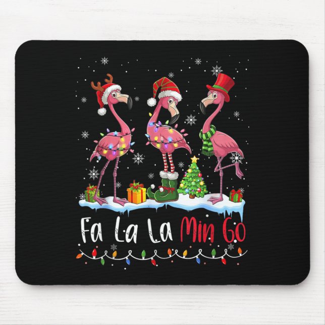 Fa La La La Mingo Flamingo Christmas Lover  Mouse Mat (Front)