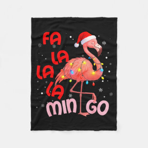 Fa La La La Mingo Flamingo Christmas Men Women Kid Fleece Blanket