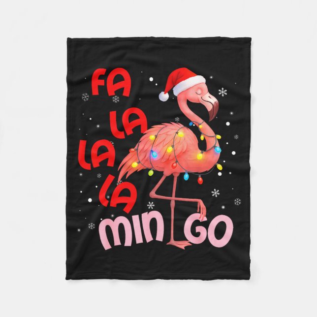 Fa La La La Mingo Flamingo Christmas Men Women Kid Fleece Blanket (Front)