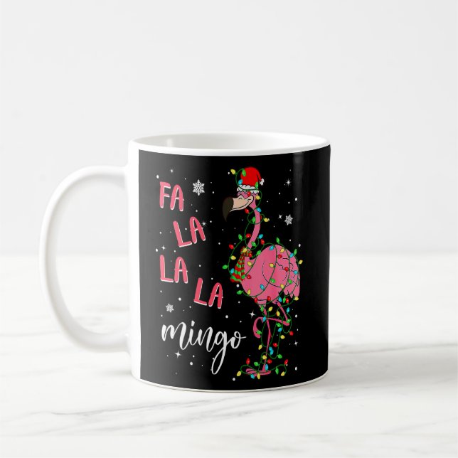 Fa La La La Mingo Flamingo For Christmas Xmas Gift Coffee Mug (Left)