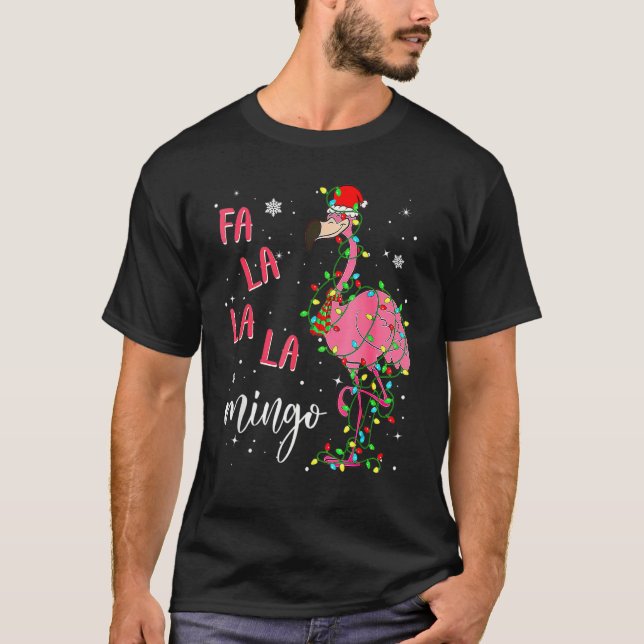 Fa La La La Mingo Flamingo For Christmas Xmas Paja T-Shirt (Front)